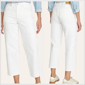 EDDIE BAUER HIGH RISE WIDE LEG CROPPED AUTHENTIC VOYAGER WHITE PANT CAPRI JEAN